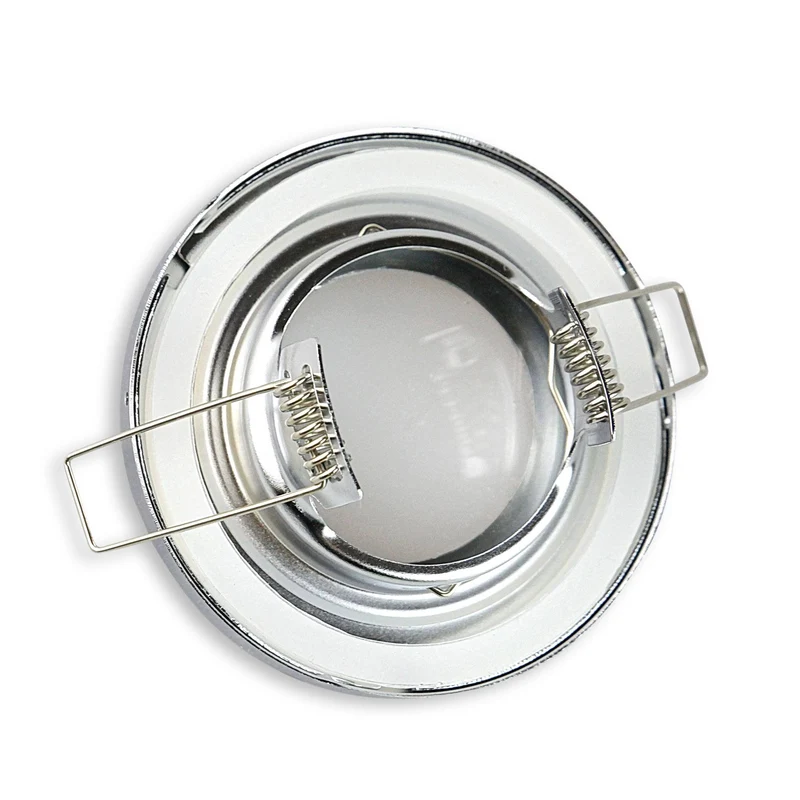 LED Einbaustrahler GU10 Badezimmer Einbaurahmen gebürstet flach rund Dusche Spot