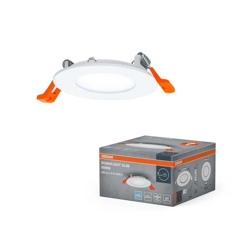 OSRAM RECESS SLIM DOWNLIGHT LED Deckenleuchte, Ø 85mm, 220…240V 4,50W / 6500K Kaltweiß