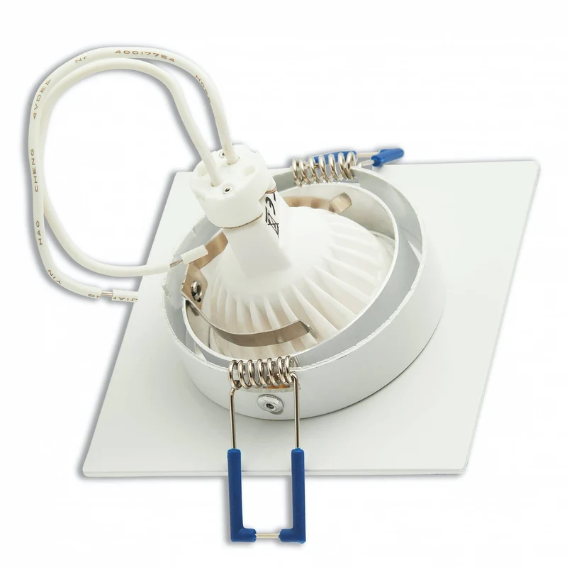 Einbaurahmen GU10 MR16 eckig weiß Gehäuse Einbaustrahler Ø75-80mm Spot LED Halogen