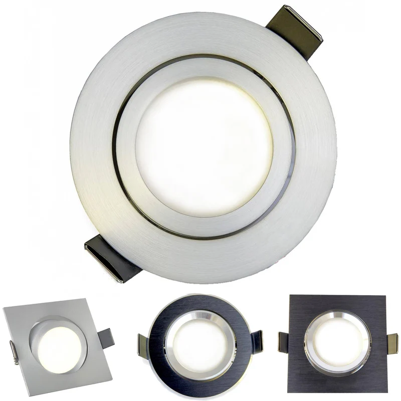 LED Einbaustrahler GU10 12 Volt 5-7 Watt rund eckig schwenkbar Einbauspot 70mm