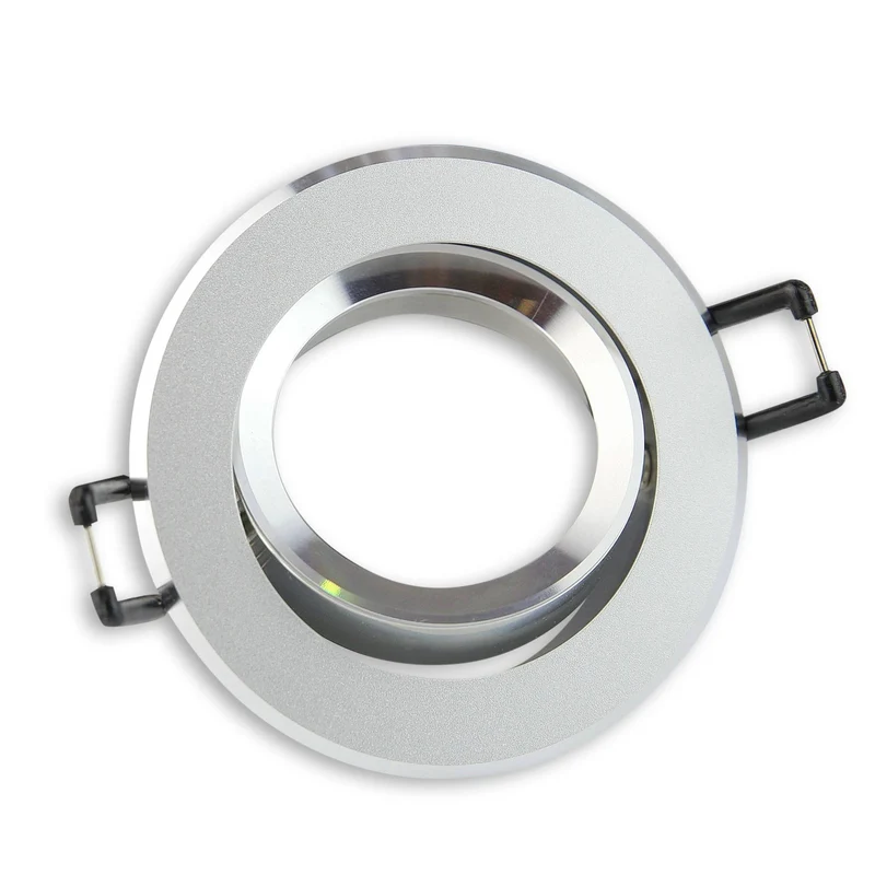 Einbaurahmen GU10 MR16 rund eckig silberRahmen Einbauleuchte Ø70-75mm Bohrloch