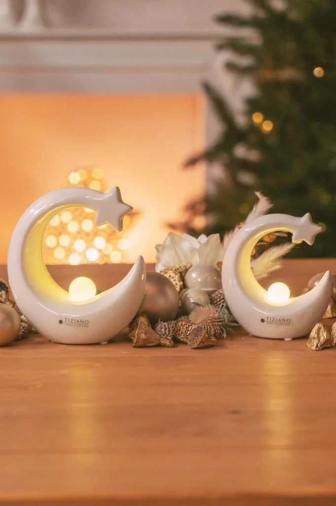 Dekoobjekt Tondina mit Kugel LED creme-weiß
