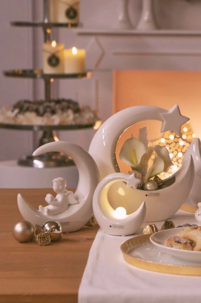 Dekoobjekt Tondina mit Kugel LED creme-weiß