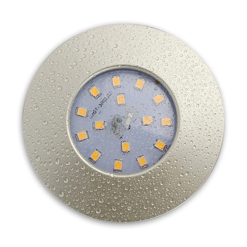 LED Einbaustrahler B Ware rund flach 5,5W IP 44 silber Bad 60mm Bohrloch 230V