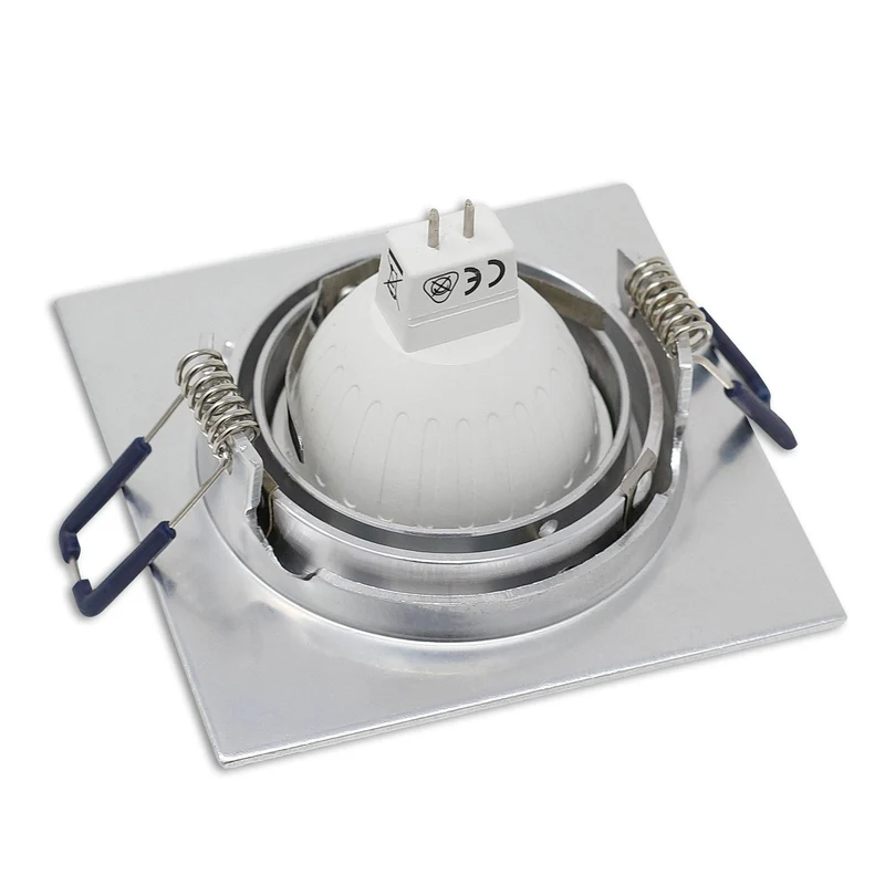 Einbaurahmen GU10 MR16 eckig Rahmen Einbaustrahler Ø75-85mm Bohrloch Spot LED