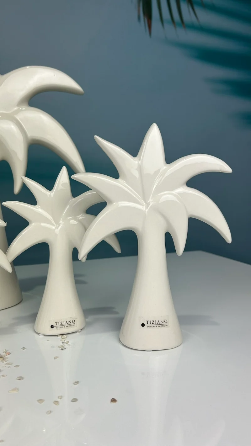 Dekofigur Deko Palme Guano weiß-creme
