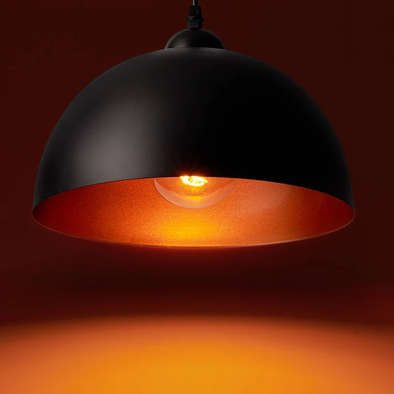 2x Pendelleuchte schwarz gold Hängeleuchte Deckenleuchte Retro-Design