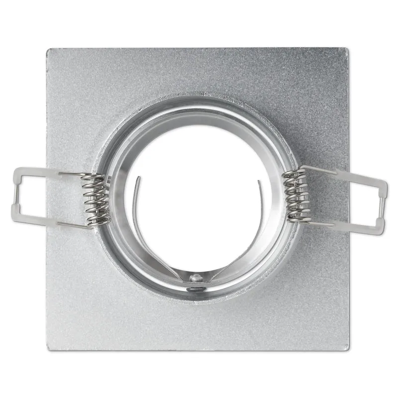 Einbaurahmen eckig silber Deckenspot Wandleuchte 70mm flach Spot für MR16 GU10