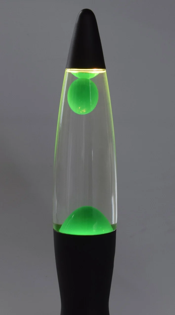 Lavalampe 40cm Wasser: Klar, Wachs: Grün, Body: Schwarz