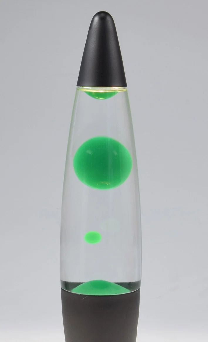 Lavalampe 40cm Wasser: Klar, Wachs: Grün, Body: Schwarz