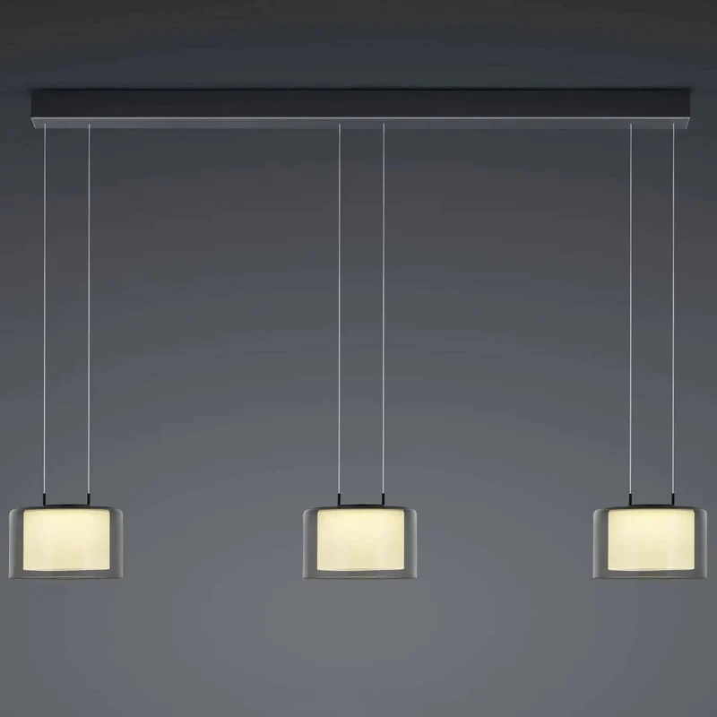 LED-Pendelleuchte Grand Smoke 3-flg., anthrazit