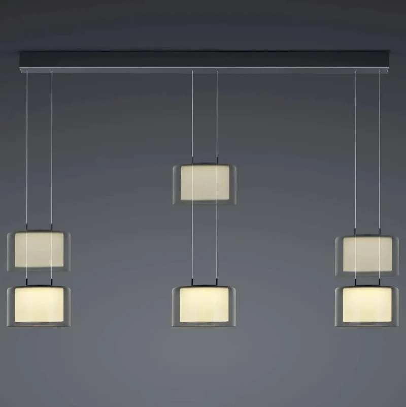 LED-Pendelleuchte Grand Smoke 3-flg., anthrazit
