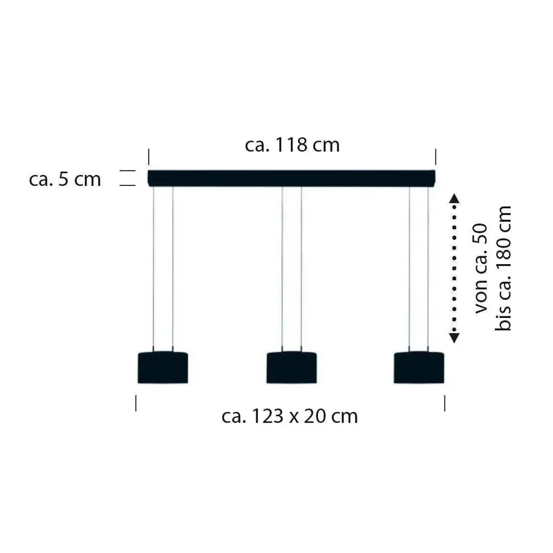 LED-Pendelleuchte Grand Smoke 3-flg., anthrazit