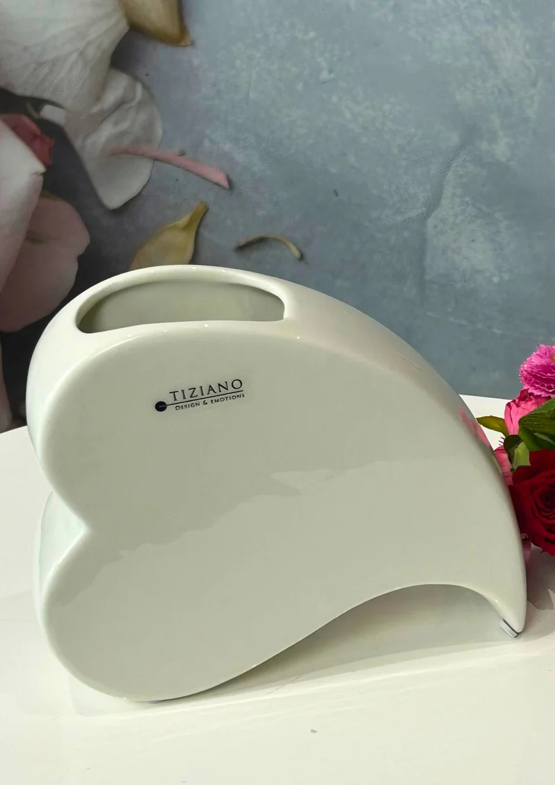 Herzvase Modena Amore creme-weiß