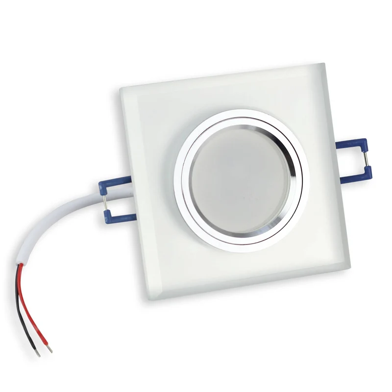 Einbaurahmen GU10 Glas rund eckig 60-70mm Gehäuse Einbaustrahler Spot LED
