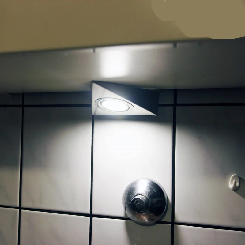 LED Unterbeleuchtung Küchenleuchte Küche Schrankleuchten Dreieckleuchte Edelstahl Lampen