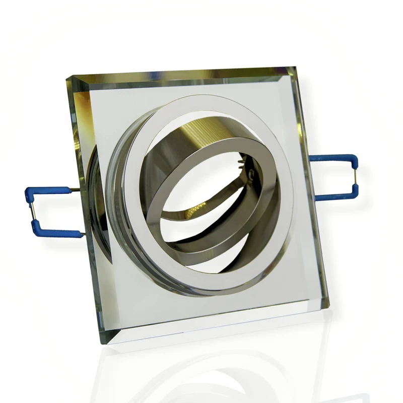 Einbaurahmen GU10 Glas schwenkbar rund eckig Gehäuse 75mm Einbaustrahler