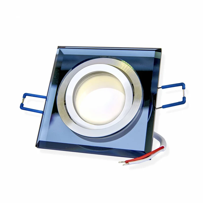 Einbaurahmen GU10 Glas schwenkbar rund eckig Gehäuse 75mm Einbaustrahler