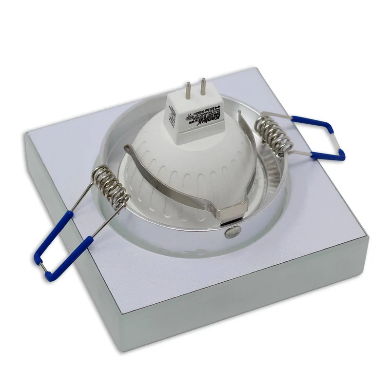 Einbaurahmen GU10 MR16 Glas rund eckig Gehäuse Einbaustrahler Spot LED Halogen