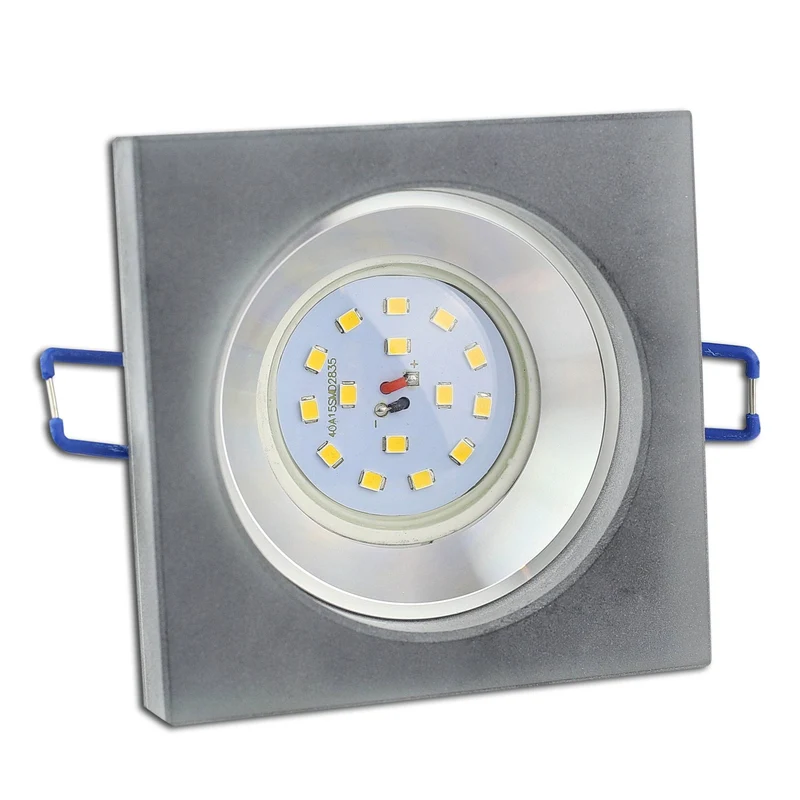 Einbaurahmen GU10 MR16 Glas rund eckig Gehäuse Einbaustrahler Spot LED Halogen