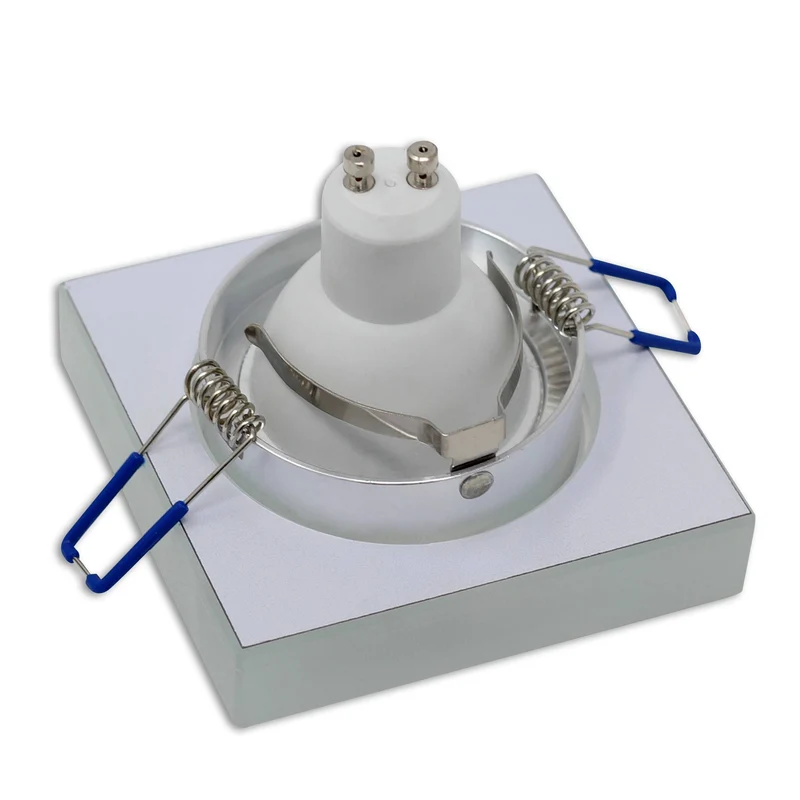 Einbaurahmen GU10 MR16 Glas rund eckig Gehäuse Einbaustrahler Spot LED Halogen