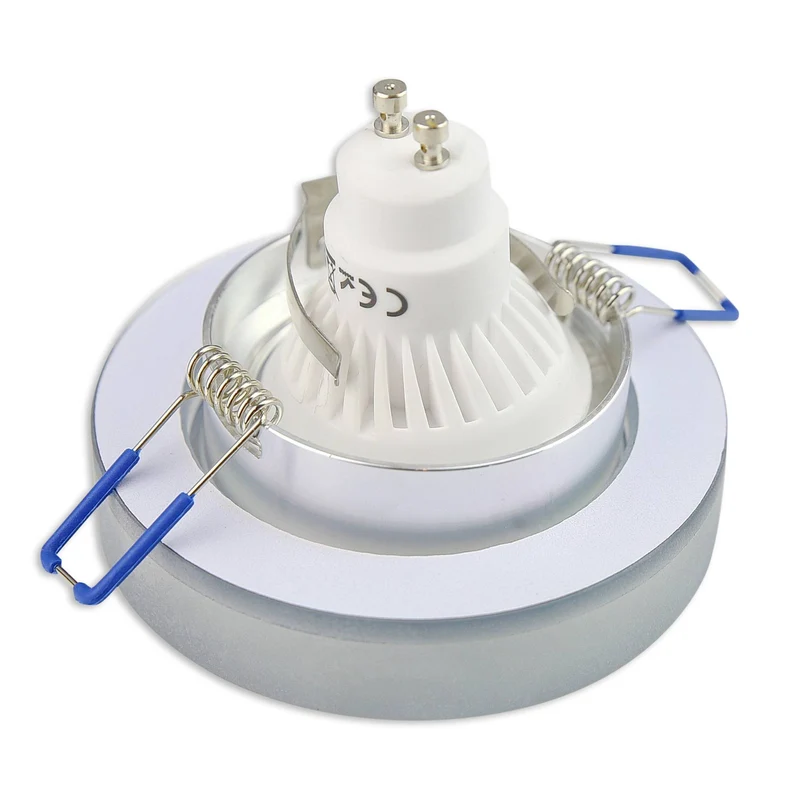 Einbaurahmen GU10 MR16 Glas rund eckig Gehäuse Einbaustrahler Spot LED Halogen