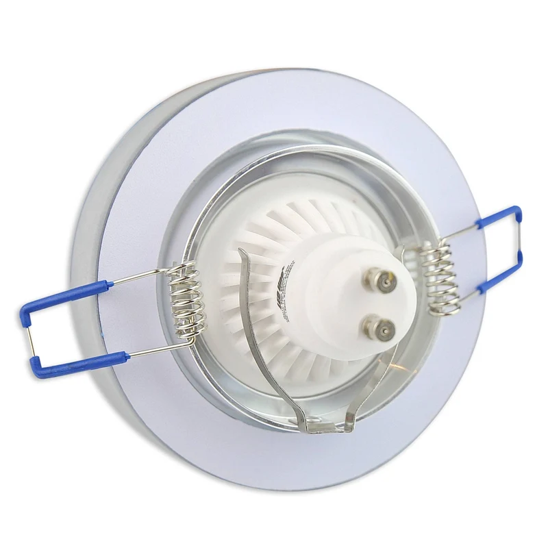 Einbaurahmen GU10 MR16 Glas rund eckig Gehäuse Einbaustrahler Spot LED Halogen
