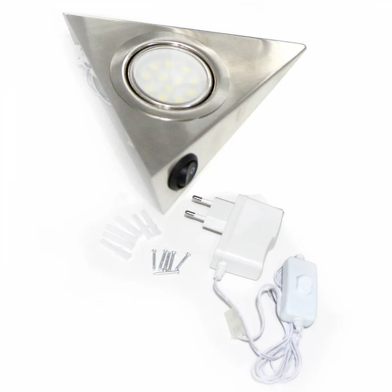 LED Unterbeleuchtung Küchenbeleuchtung Küche Dreieck Edelstahl Lampe