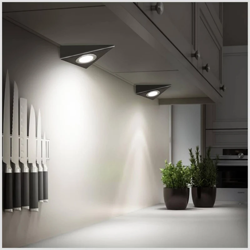 LED Unterbeleuchtung Küchenbeleuchtung Küche Dreieck Edelstahl Lampe