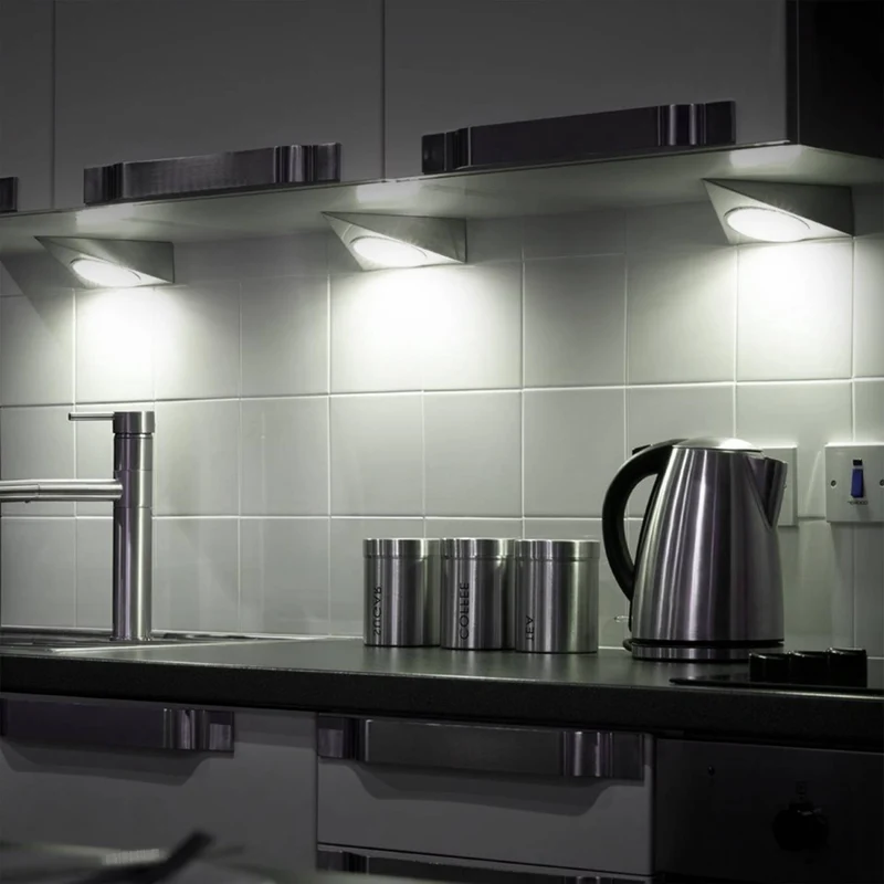 LED Unterbeleuchtung Küchenbeleuchtung Küche Dreieck Edelstahl Lampe
