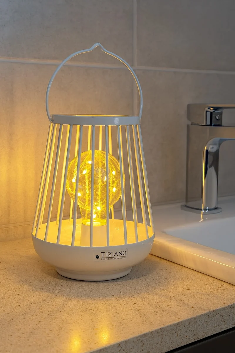 Metall-Licht Porte LED 15,5 cm creme-weiß