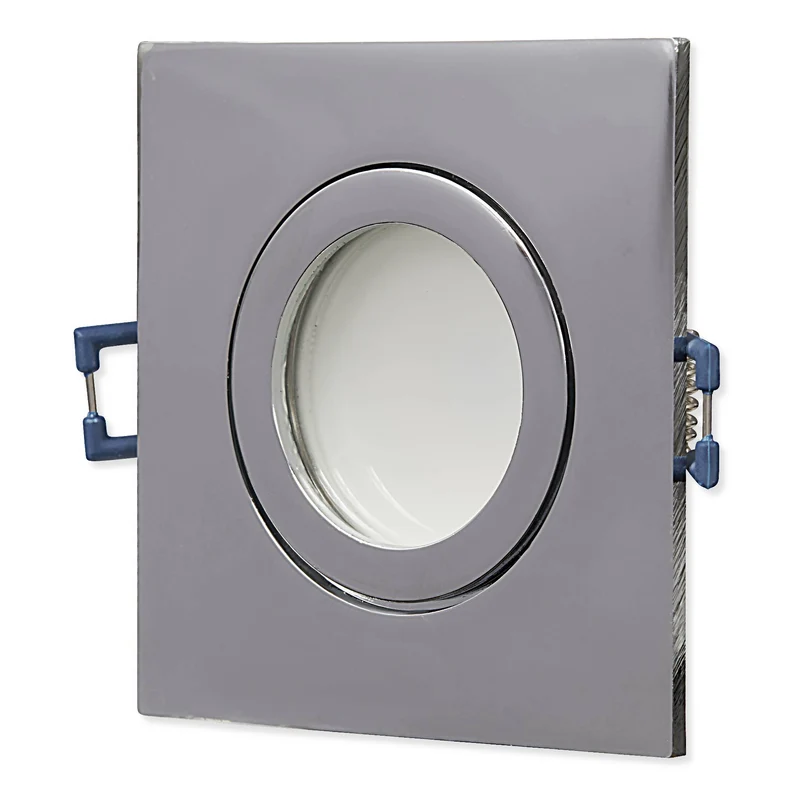 LED Einbaustrahler eckig IP44 3-6,5W Chrom dimmbar Bad Badezimmer Deckenstrahler
