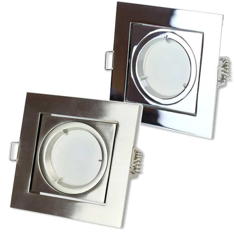 LED Einbaustrahler eckig schwenkbar 1-9W 230V GU10 Einbau-Spot Strahler 80mm