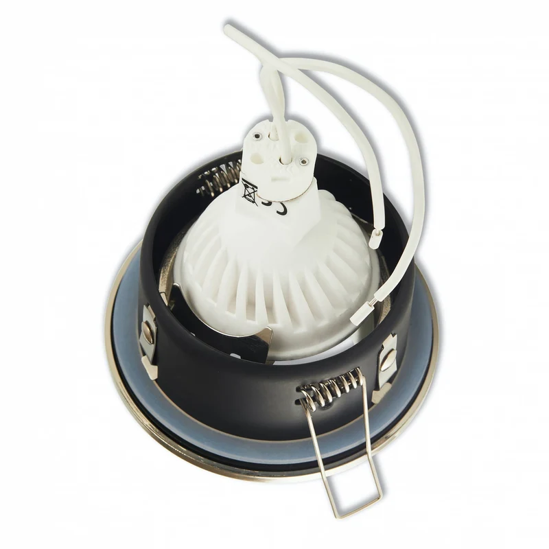 Einbaurahmen GU10 MR16 Bad Außen IP44 Feuchtraum Terasse Dusche Sauna 70-75mm