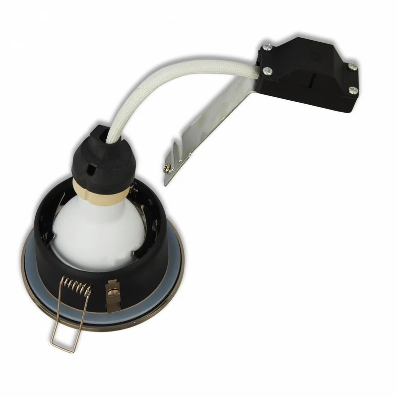 Einbaurahmen GU10 MR16 Bad Außen IP44 Feuchtraum Terasse Dusche Sauna 70-75mm