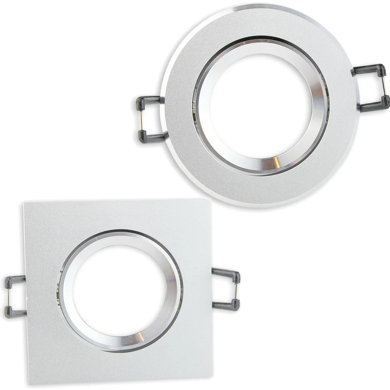 Einbaurahmen Set GU10 MR16 70-75mm Gehäuse schwenkbar Einbaustrahler Aluminium