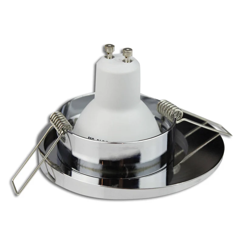 Design Einbaurahmen GU10 MR16 rund eckig weiß chrom Gehäuse Einbauleuchte Ø70mm