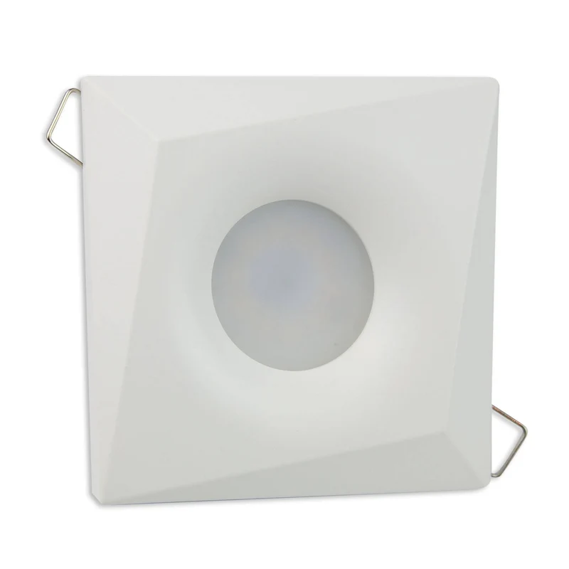 Design Einbaurahmen GU10 MR16 rund eckig weiß chrom Gehäuse Einbauleuchte Ø70mm