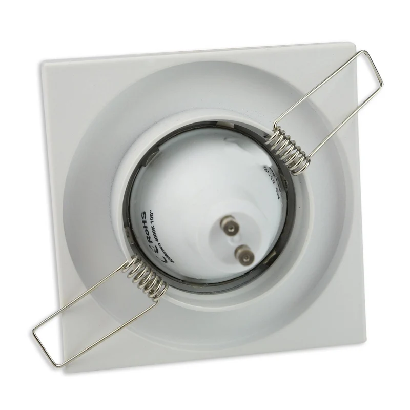 Design Einbaurahmen GU10 MR16 rund eckig weiß chrom Gehäuse Einbauleuchte Ø70mm