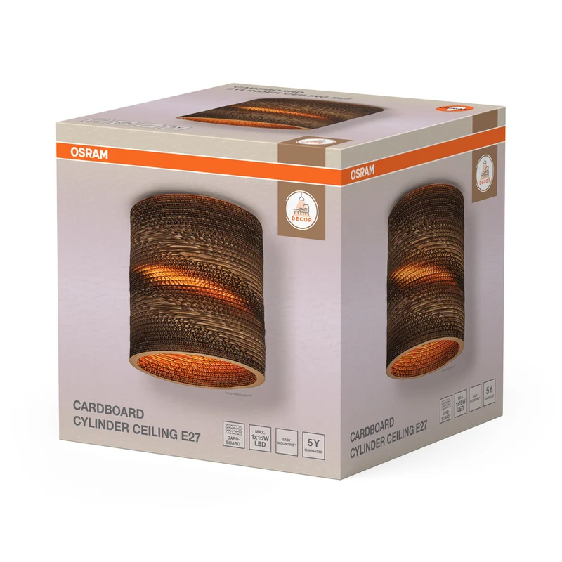 OSRAM DECOR Deckenleuchte Decor Cardboard Cylinder braun, E27