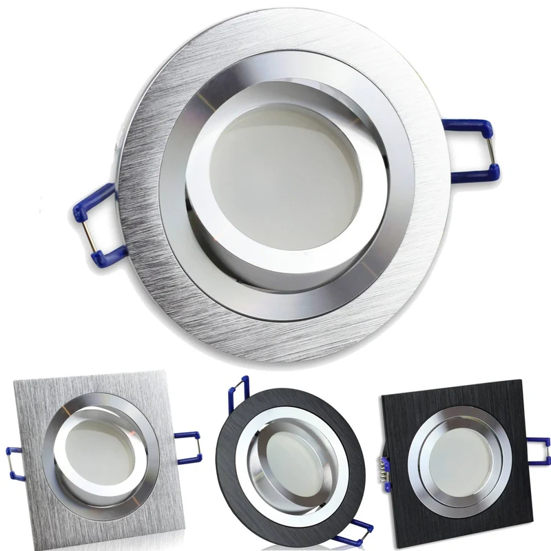 LED Einbaustrahler GU10 1-9 Watt rund eckig 230 Volt Spot Deckenstrahler 80mm