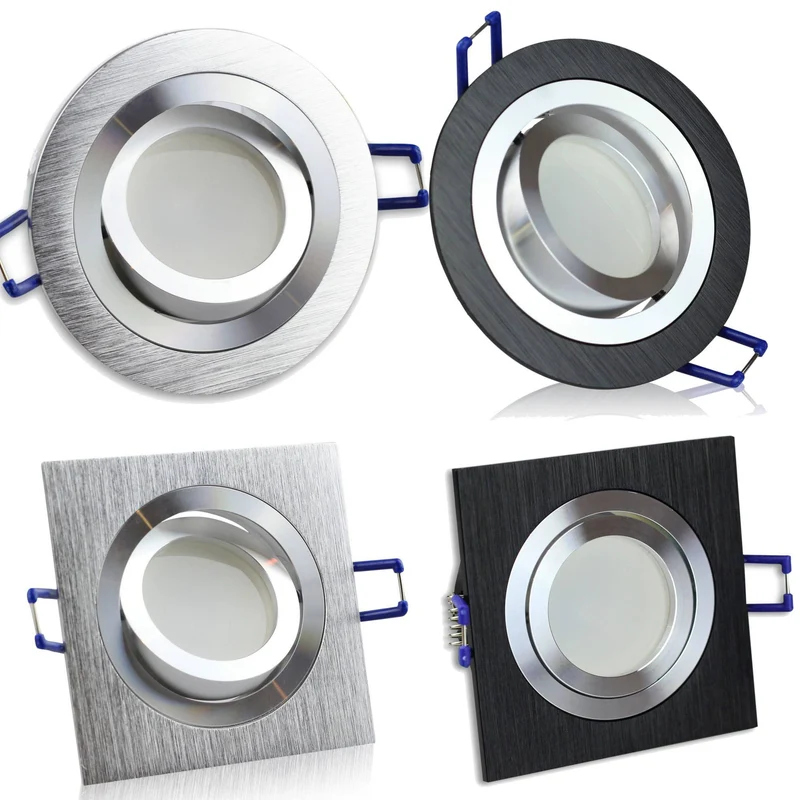 LED Einbaustrahler GU10 1-9 Watt rund eckig 230 Volt Spot Deckenstrahler 80mm