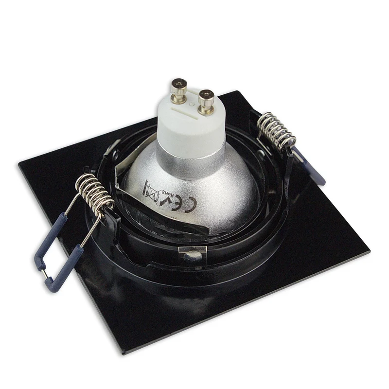 LED Einbaustrahler eckig schwenkbar 230V GU10 1-9W Spot Leuchte 75-85mm
