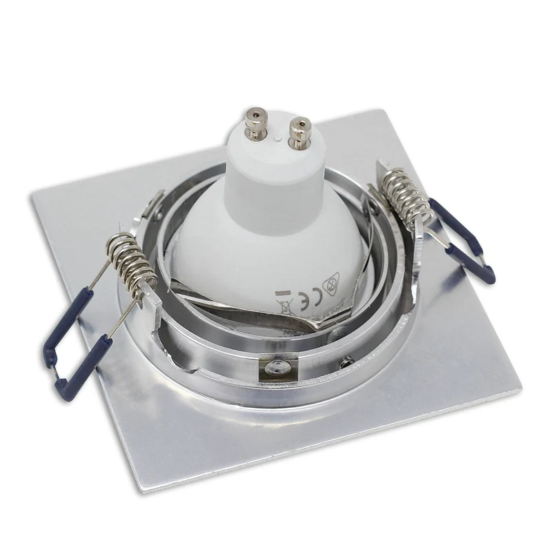 LED Einbaustrahler eckig schwenkbar 230V GU10 1-9W Spot Leuchte 75-85mm