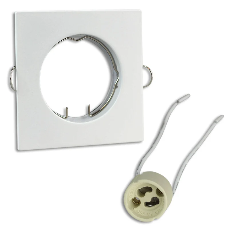 Einbaurahmen schwenkbar rund eckig Rahmen Einbaustrahler 60mm Spot GU10 MR16 LED