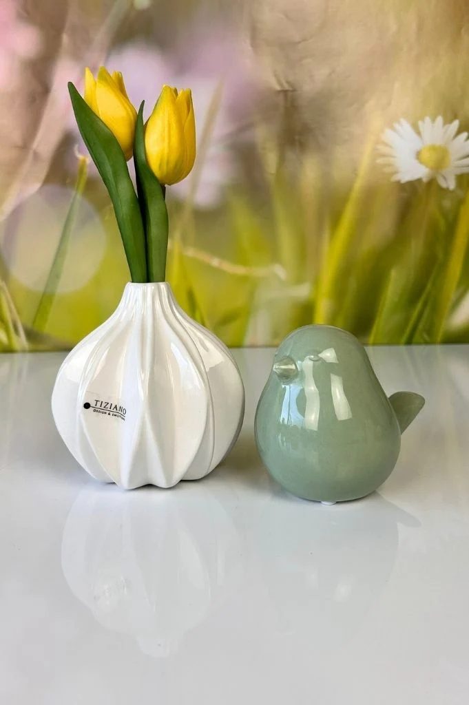 Vase Alba creme-weiß