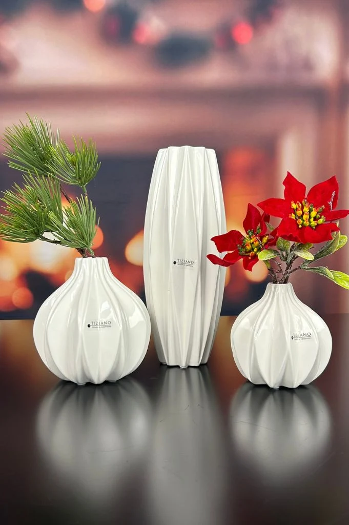 Vase Alba creme-weiß