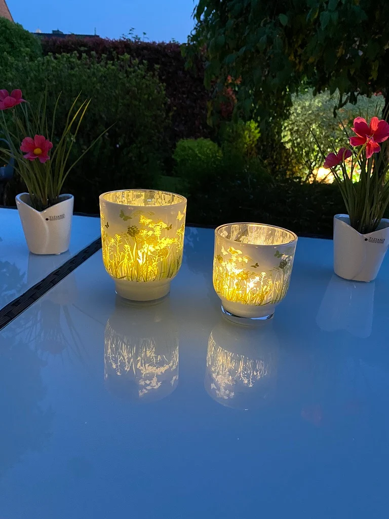 Glas Tischlicht Aurora