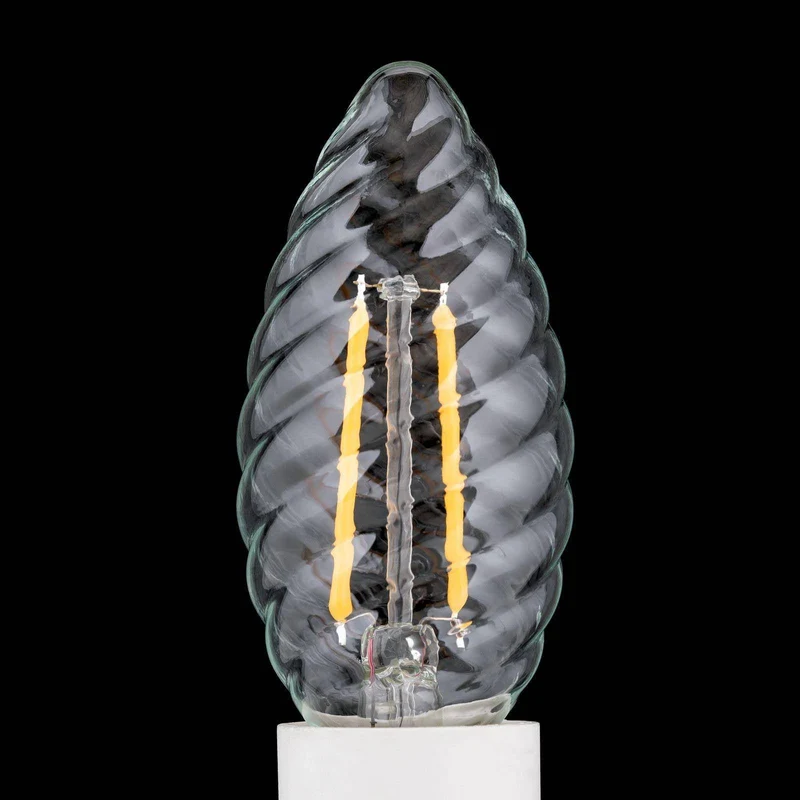 LED Kerze gedreht, E14, 3W, klar