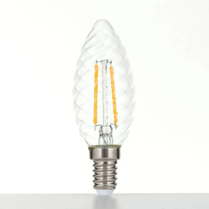 LED Kerze gedreht, E14, 3W, klar